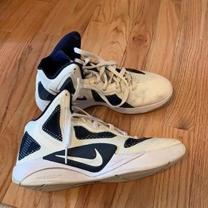 Nike basketball shoes. White & navy blue. Size 8 women’s